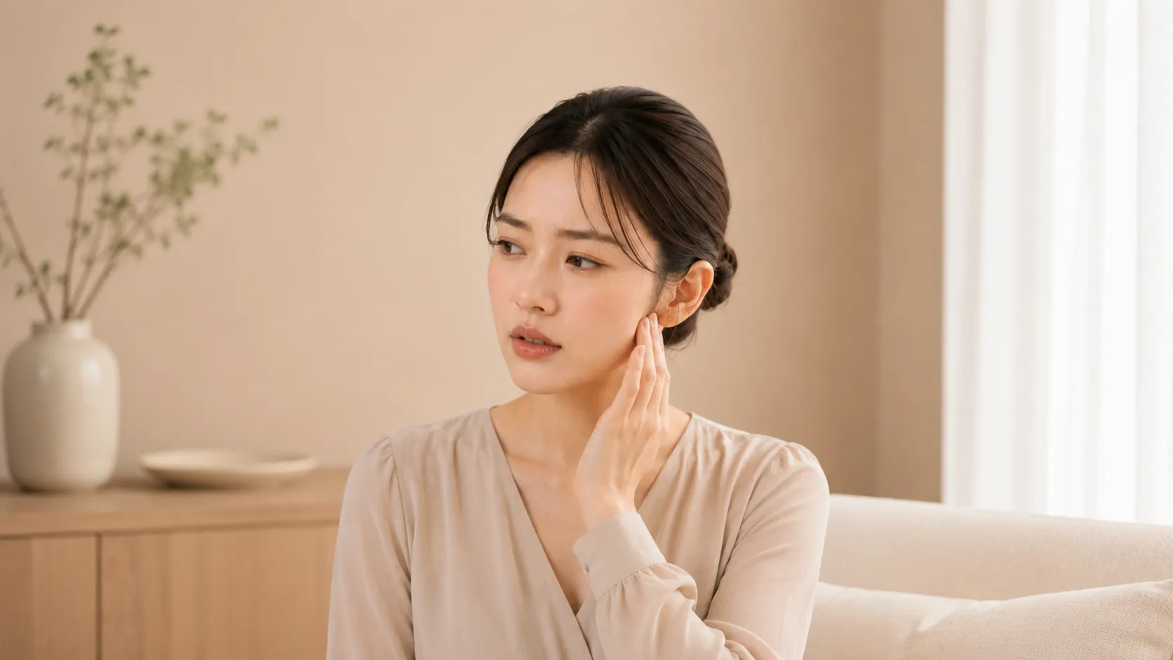 목이나 턱을 움직일 때, '틱, 딱, 삐걱'등의 소리가 들린다